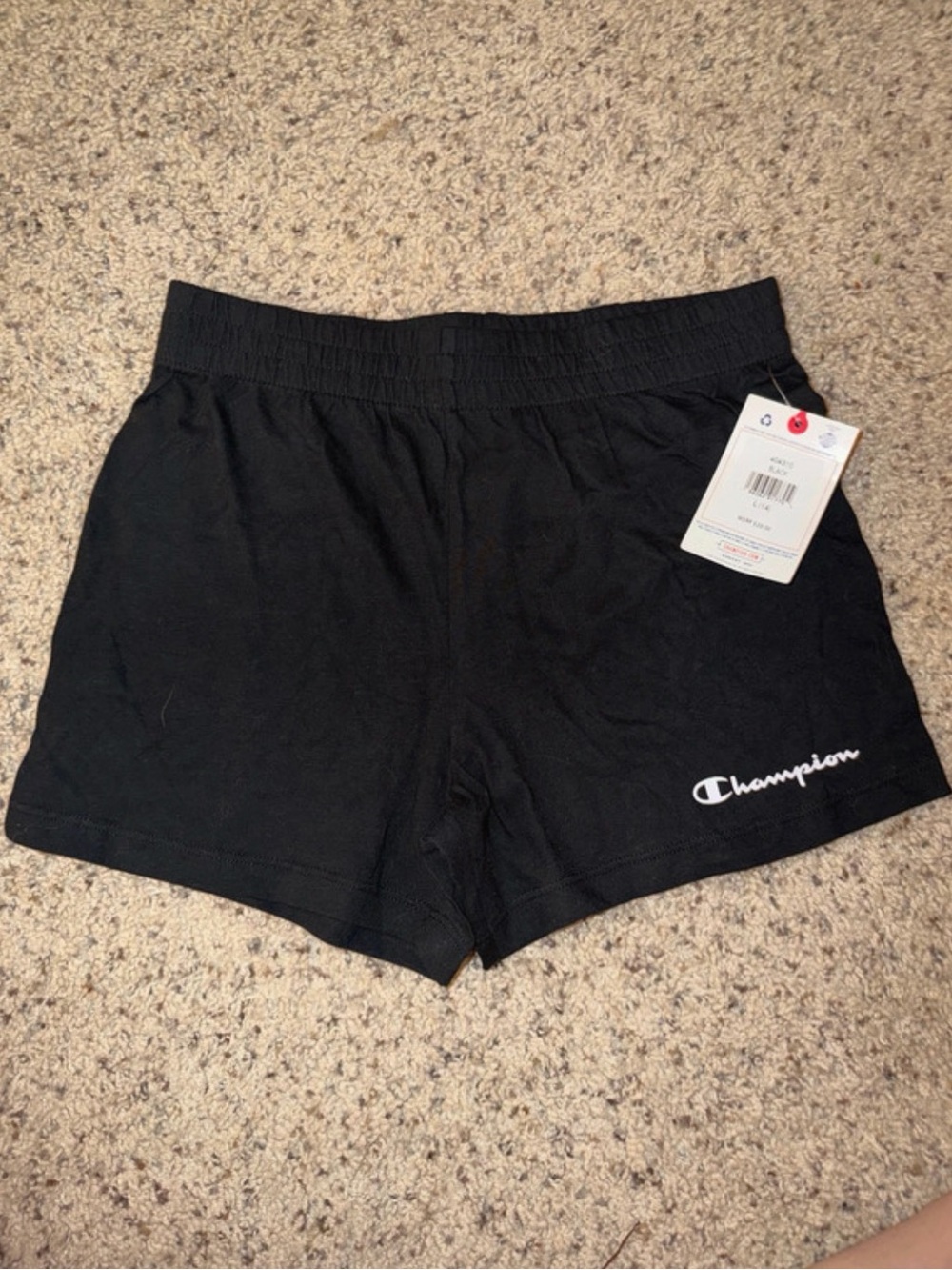 Champion Girls Black Cotton Athletic Shorts